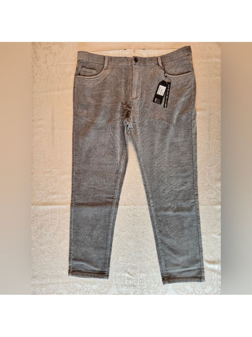 Grey Cotton Corduroy Pants, Casual, Warm, Size 44, Snover, NWT